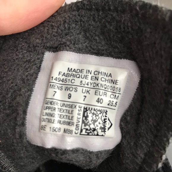 Fleece Lined Quilted Converse (9) - Picture 3 of 8